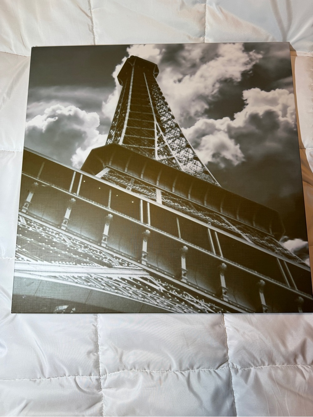 Monochrome Eiffel Tower Wall Art - Black and White